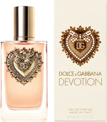 Долче и Габана Devotion EDP парфюмна вода за жени, елегантна бутилка с флакон и цветен дизайн, за изтънчен аромат.
