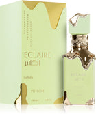 Lattafa Eclaire Pistache EDP парфюмна вода за жени с аромат на бадем и ванилия, в елегантна флакон.