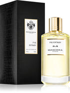 Мъжко и дамско парфюмно масло Mancera Fig Extasy EDP с изображение на фикус и елегантна бутилка, излъчваща лукс и свежест.
