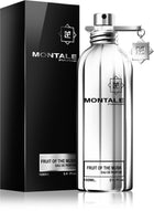 Парфюмна вода Montale Fruits of the Musk, унисекс EDP с плодови и мускусни нотки, изображение на бутилка и ароматни съставки.