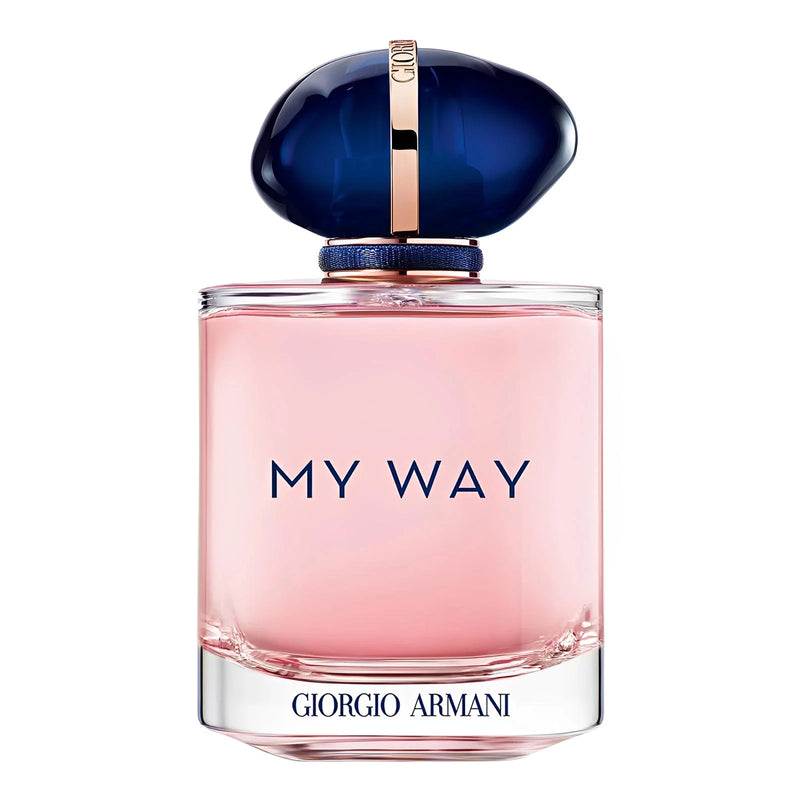 Giorgio Armani My Way Eau De Parfum за жени, елегантна парфюмна вода с флер на цветя и цитруси, бутилка със златист капак.