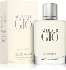 Георгио Армани Acqua Di Gio Pour Homme тоалетна вода за мъже, флакон с изискан дизайн и свеж аромат.