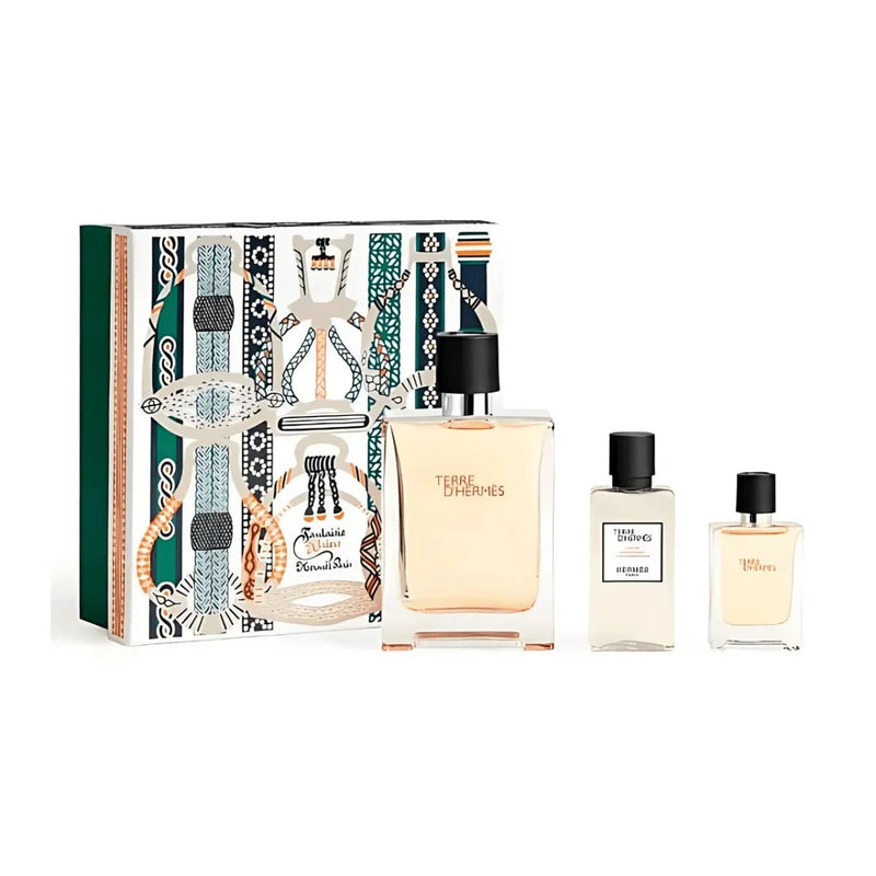 Terre D'Hermes Eau De Toilette Gift Set 100ml EDT, 40ml After Shave, 12.5ml Miniature