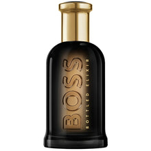 Мъжки парфюм Hugo Boss Boss Bottled Elixir с изискан дизайн, видим в бутилка и опаковка на изображението.