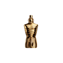 Парфюм за мъже Jean Paul Gaultier Le Male Elixir Absolu, бутилка с елегантен дизайн и ароматна течност.