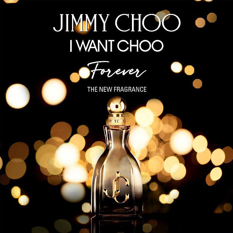 Женски парфюм Jimmy Choo I Want Choo Forever EDP в елегантна бутилка с цветен дизайн, подходящ за специални поводи