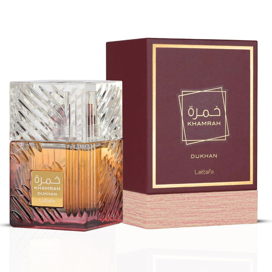Мъжки и дамски парфюм Lattafa Khamrah Dukhan EDP парфюмна вода със спрей, 34 мл, ароматно ухание