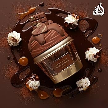 Lattafa Give Me Gourmand Choco Overdose ЕДП парфюмна вода за мъже и жени, бутилка с шоколадов аромат и елегантен дизайн