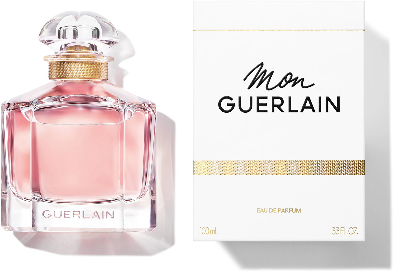 Парфюмна вода Guerlain Mon Guerlain EDP за жени, изтънчен флакон с деликатен дизайн и ароматни нотки.
