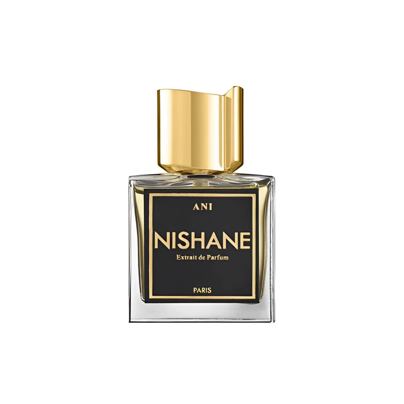 Унисекс парфюмен екстракт Nishane Ani Parfum Extrait De Parfum, лъжливо в бутилка с елегантен дизайн и ароматни нотки.