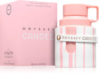 Еднопосочно изображение на парфюмна вода за жени Armaf Odyssey Candee Special Edition EDP, бутилка и дизайн.