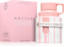 Еднопосочно изображение на парфюмна вода за жени Armaf Odyssey Candee Special Edition EDP, бутилка и дизайн.