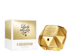 Елегантна женска парфюмна вода Lady Million EDP от Rabanne, бутилка с изящен дизайн и златисти акценти.