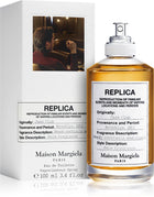 Мъжко и женско парфюмно Eau de Toilette Maison Margiela Replica Jazz Club с бутилка и ароматна опаковка.