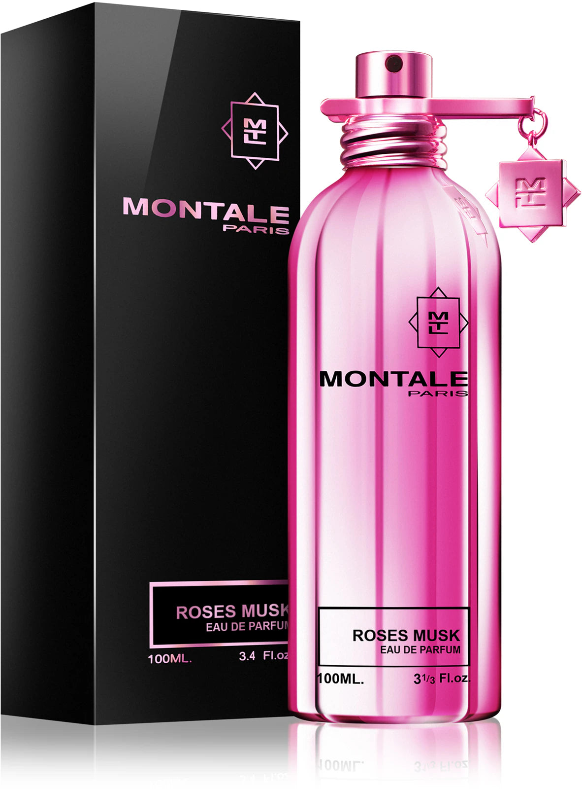 Парфюмна вода Montale Roses Musk за жени, флакон с розови и мускусни нотки, елегантен дизайн на бутилка
