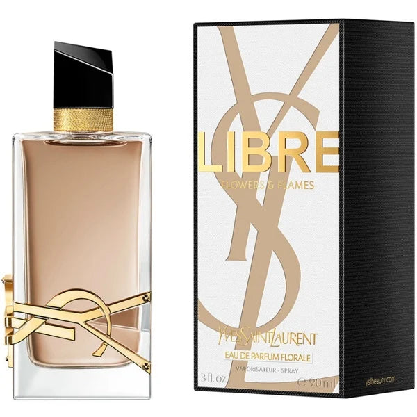 Парфюмна вода Yves Saint Laurent Libre Flowers & Flames EDP за жени с флорални и огнени нотки, 90 мл.