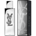 Yves Saint Laurent Myslf L'Absolu EDP парфюмна вода за мъже, бутилка с елегантен дизайн и черна капачка, на бял фон