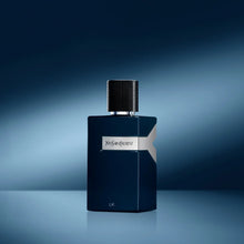Евфемистична парфюмна вода за мъже Yves Saint Laurent Y Le Parфюм EDP, бутилка и дизайн на опаковката.