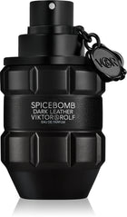 Мъжки парфюм Viktor & Rolf Spicebomb Dark Leather EDP, бутилка с тъмна кожа и златни акценти, за стилен и мъжествен аромат.