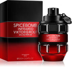 Виктор и Ролф Spicebomb Infrared EDP мъжки парфюмна вода с червени и черни флакони, аромат с подправки и дървесни нотки
