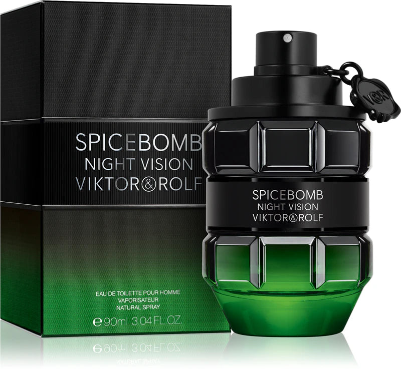 Тоалетна вода за мъже Viktor & Rolf Spicebomb Night Vision EDT, аромат с тъмни и пикантни нотки, визуално изображение