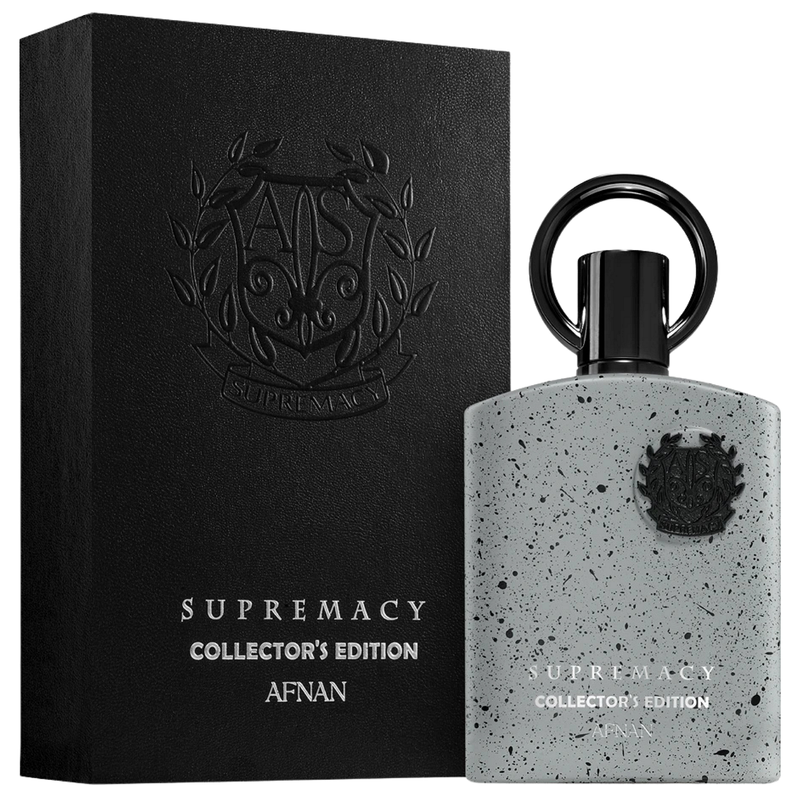 Afnan Supremacy Collector's Edition EDP парфюмна вода за мъже, бутилка с елегантен дизайн и лого на Afnan.