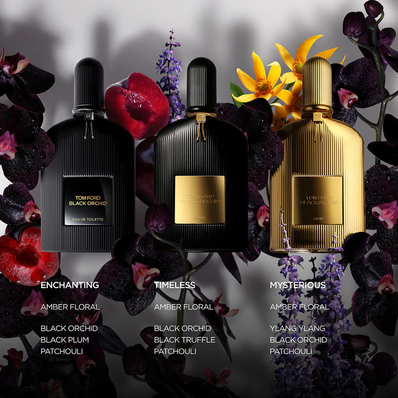 Елегантен парфюм Tom Ford Black Orchid EDP за мъже и жени, тъмна бутилка с дизайнерски дизайн и аромат на орхидеи