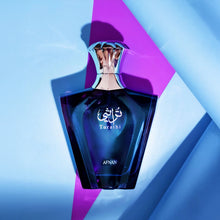 Мъжки парфюм Afnan Turathi Homme Blue EDP, бутилка с син цвят и елегантен дизайн, представена в изображението.