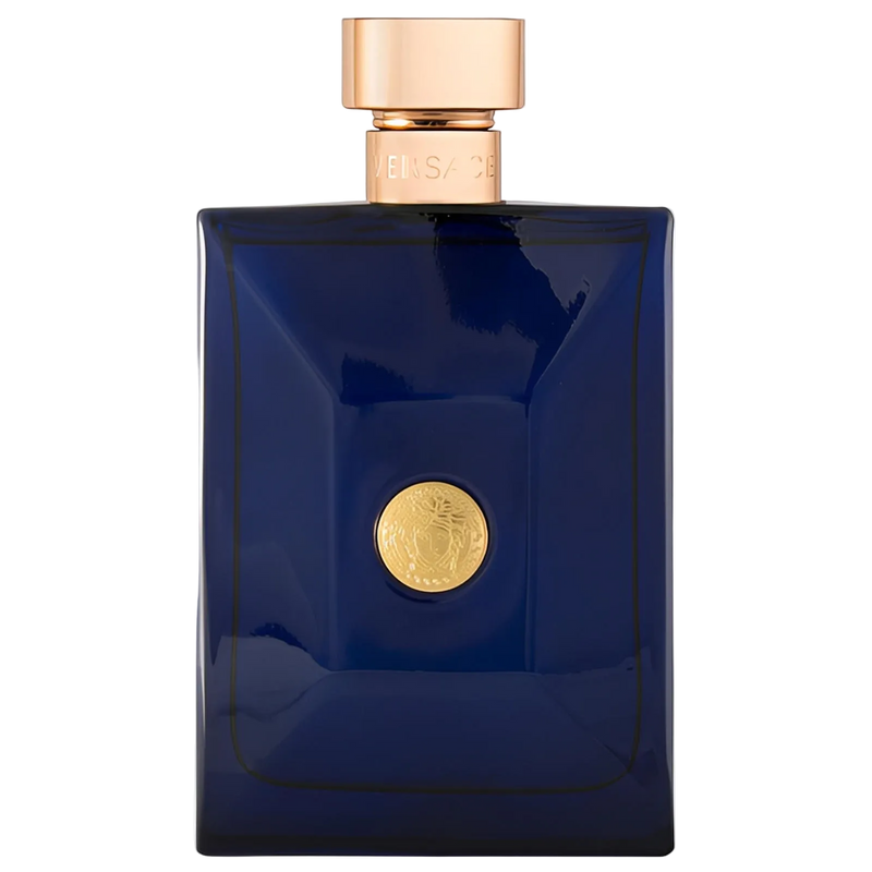 Версаце Dylan Blue EDT тоалетна вода за мъже, флакон с характерен дизайн и синьо оформление, за стилен мъжки аромат.